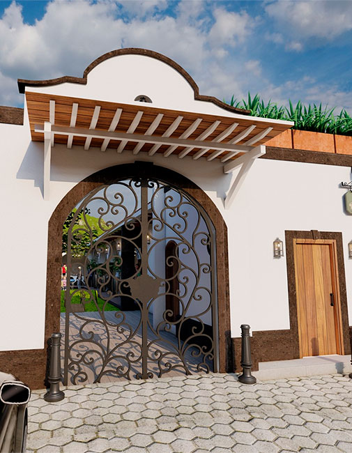 Fachada principal de la obra